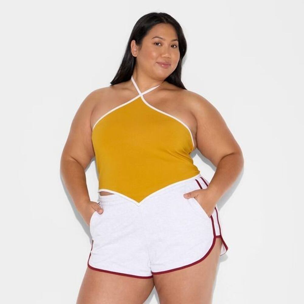 Wild Fable Women's Game Day Football Charm Halter Top Yellow Gold Size Medium